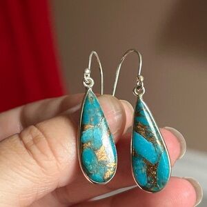 Turquoise STERLING SILVER .925 dangle earrings 😎
